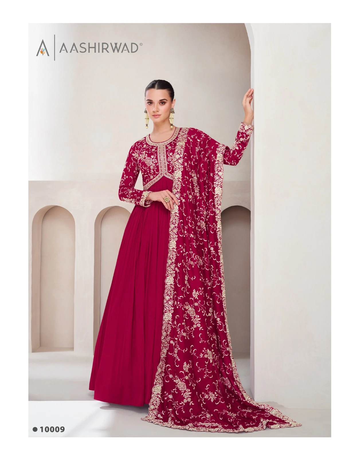 Aashirwad Veronica Premium Silk Wholesale Designer Gown with Dupatta Catalog — Wholesale Dress Material, Aashirwad Creation wholesale from Surat - Gallery Image 2